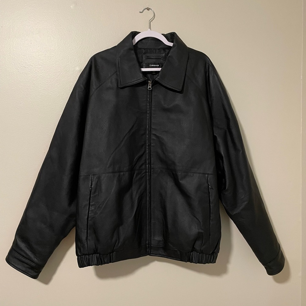 Vintage Colebrook Mens 100% Genuine Leather Jacket With Lining